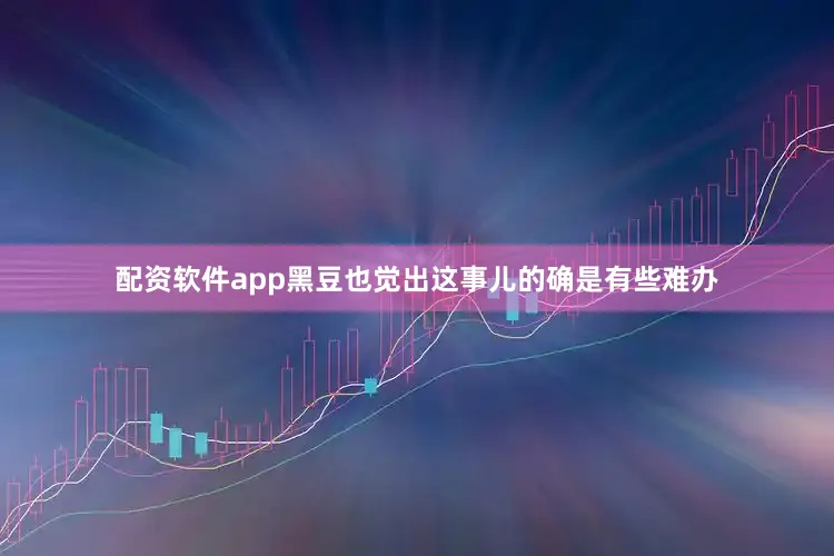 配资软件app黑豆也觉出这事儿的确是有些难办