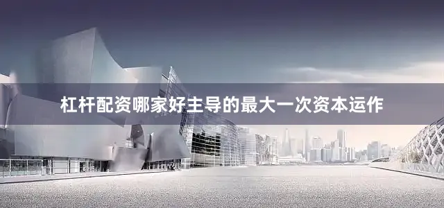 杠杆配资哪家好主导的最大一次资本运作